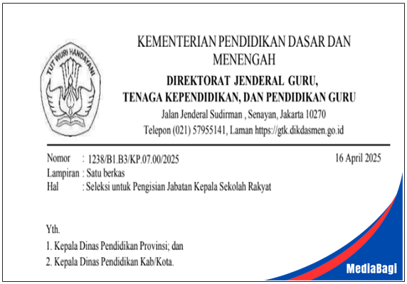 SE Seleksi untuk Pengisian Jabatan Kepala Sekolah Rakyat 1 SE Seleksi untuk Pengisian Jabatan Kepala Sekolah Rakyat