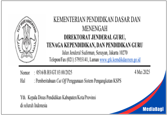 SE Pemberitahuan Cut Off Penggunaan Sistem Pengangkatan KSPS 1 SE Pemberitahuan Cut Off Penggunaan Sistem Pengangkatan KSPS