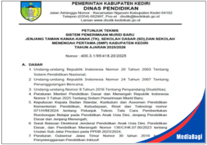 Juknis SPMB Kabupaten Kediri Tahun Ajaran 2025/2026 1 Juknis SPMB Kabupaten Kediri Tahun Ajaran 2025/2026