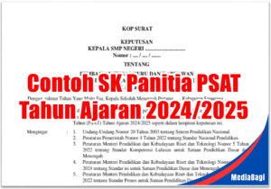 Contoh SK Panitia PSAT Tahun Ajaran 2024/2025 1 Contoh SK Panitia PSAT Tahun Ajaran 2024/2025