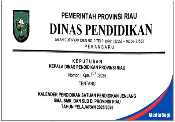 Kalender Pendidikan Provinsi Riau 2025/2026 1 Kalender Pendidikan Provinsi Riau 2025/2026