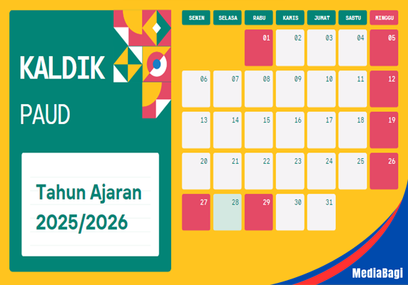 Kalender Pendidikan PAUD TA 2025/2026 1 Kalender Pendidikan PAUD TA 2025/2026