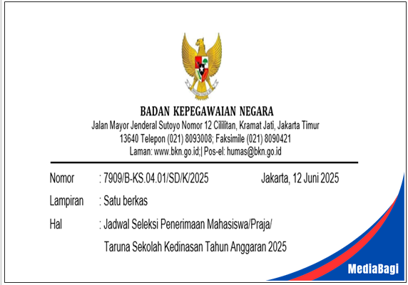 Surat Edaran BKN tentang Jadwal Pendaftaran Sekolah Kedinasan 2025 1 Surat Edaran BKN tentang Jadwal Pendaftaran Sekolah Kedinasan 2025