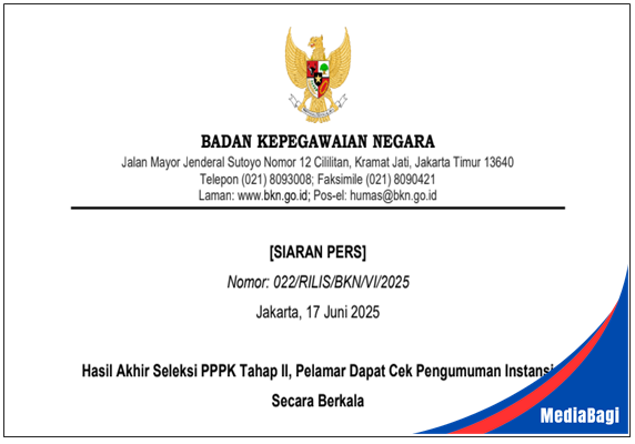 Siaran Pers BKN tentang Hasil Akhir Seleksi PPPK Tahap II Tahun 2024 1 Siaran Pers BKN tentang Hasil Akhir Seleksi PPPK Tahap II Tahun 2024